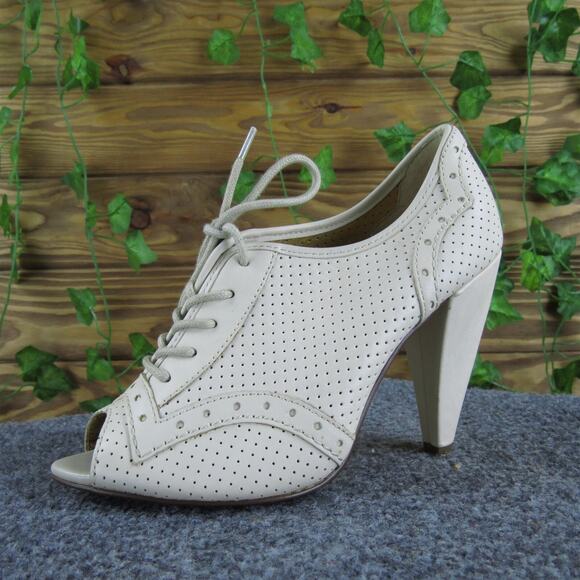 Seychelles Women Peep Toe Peep‎ Toe Beige Leather Pump 7 Medium Gently Used 2025 - Picture 1 of 7